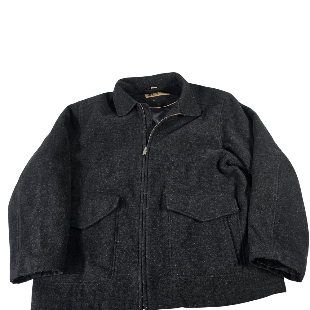 Columbia Sportswear Mens XL Black Wool Blend Quilted Insulated Bomber Jacket